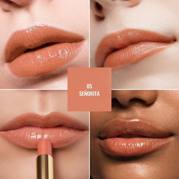 🆕  Nude Peach Lipstick Moisture Tinted Lip Balm Coverage Vegan Cruelty-Free - Picture 3 of 10